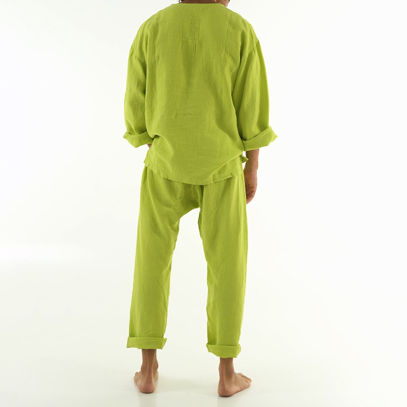 Loose Fit V-Neck Breathable Sportswear Set for Men's Casual Wear