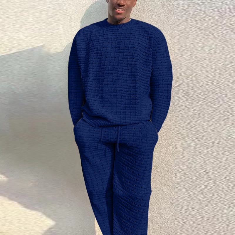 Loose Fit Short-Sleeve Shirt and Shorts Two-Piece Set for Men's Casual Sportswear