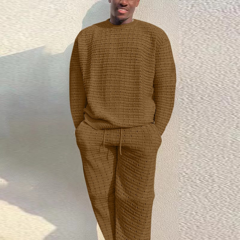 Loose Fit Short-Sleeve Shirt and Shorts Two-Piece Set for Men's Casual Sportswear