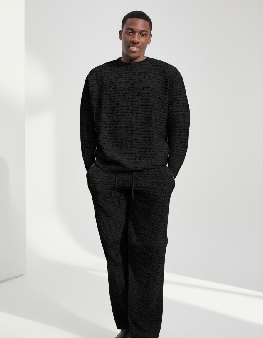 Loose Fit Short-Sleeve Shirt and Shorts Two-Piece Set for Men's Casual Sportswear