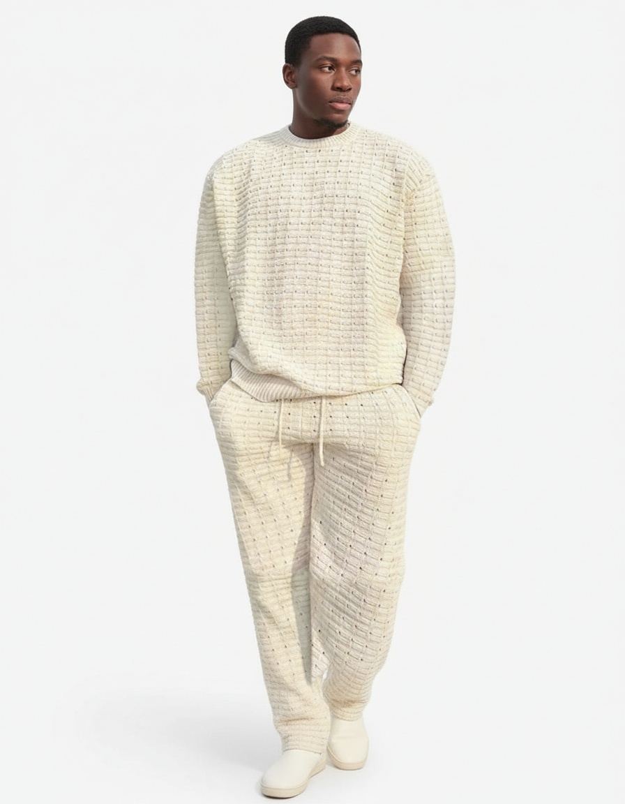 Loose Fit Short-Sleeve Shirt and Shorts Two-Piece Set for Men's Casual Sportswear