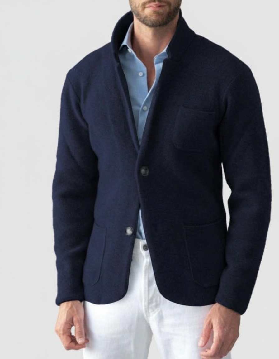 Slim Fit Stand Collar Casual Suit Jacket for Men's Winter Wear