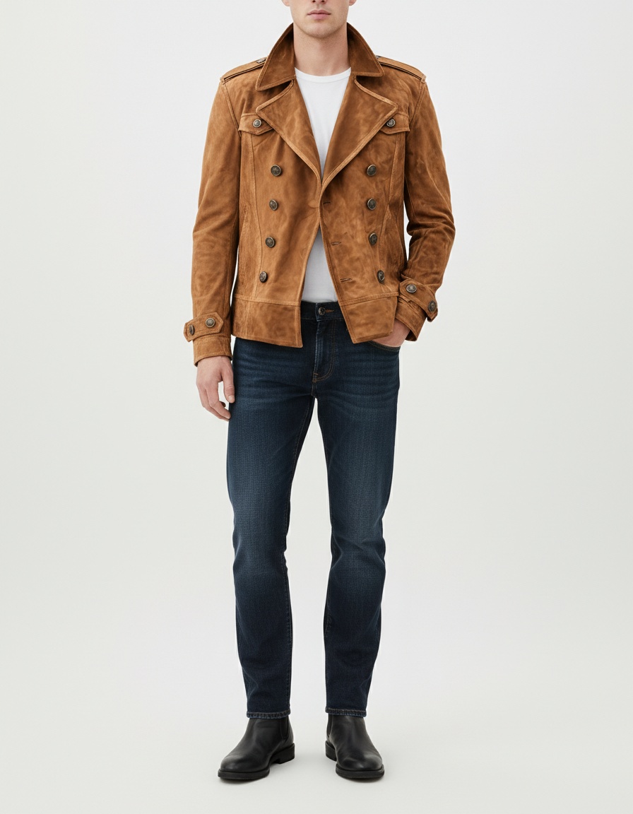 Giacca invernale da uomo in misto cotone resistente all'usura, dal taglio casual e alla moda.