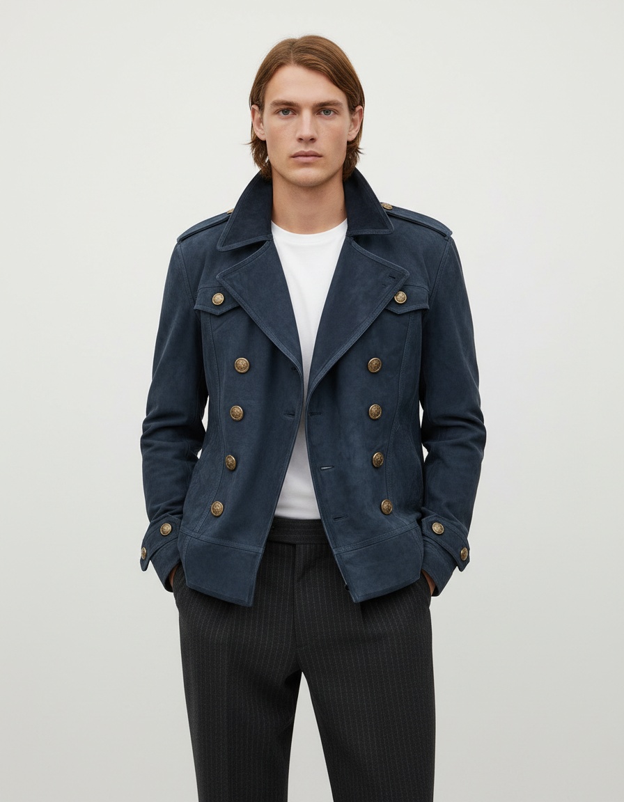 Giacca invernale da uomo in misto cotone resistente all'usura, dal taglio casual e alla moda.