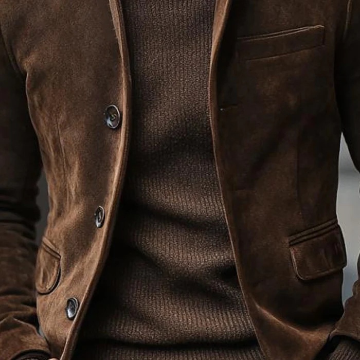 Retro Suede Casual Winter Jacket for Men's Wear