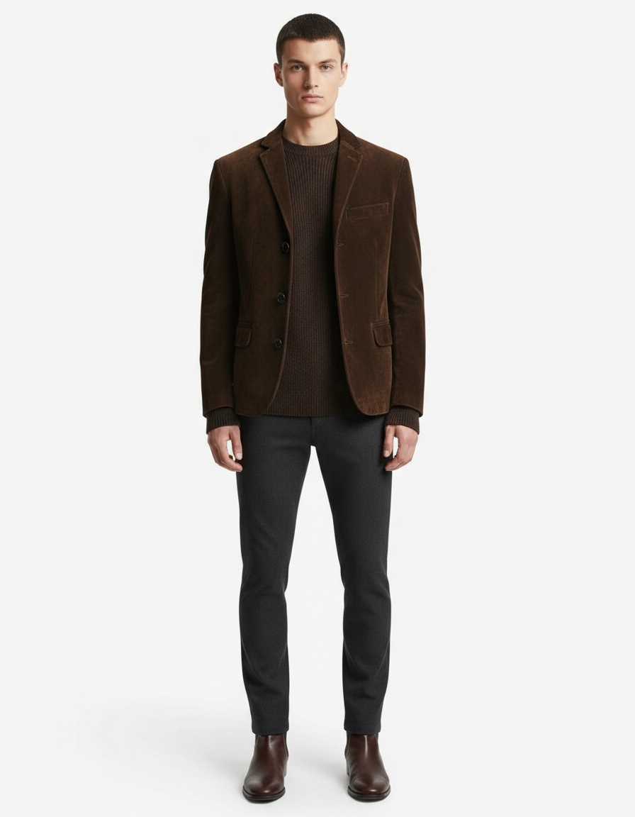 Retro Suede Casual Winter Jacket for Men's Wear