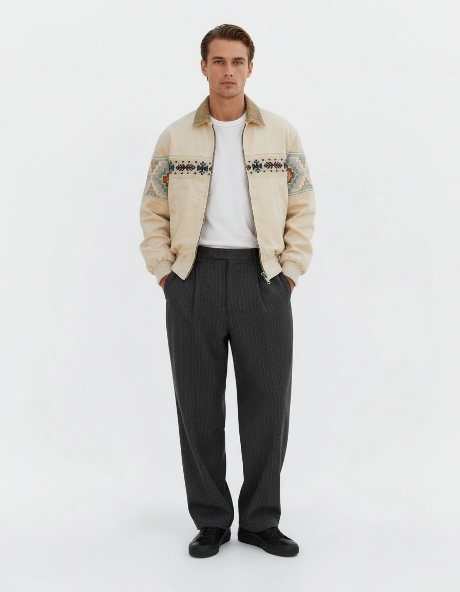 Western Retro Casual Winter Jacket for Men's Wear