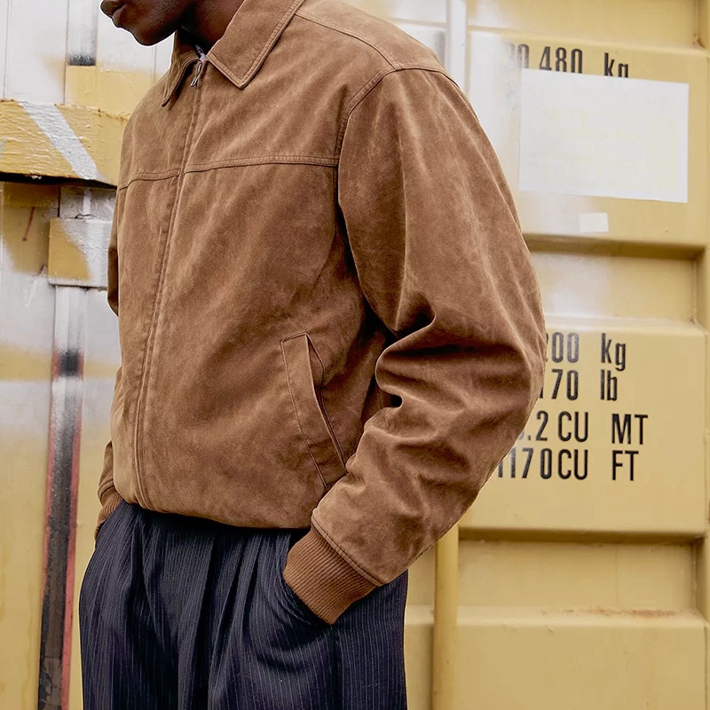 Retro Style Windproof Lapel Jacket for Men's Winter Casual Wear