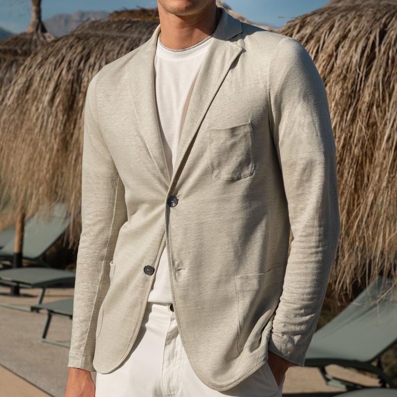 Loose Fit Cotton Blend Casual Winter Blazer for Men's Wear