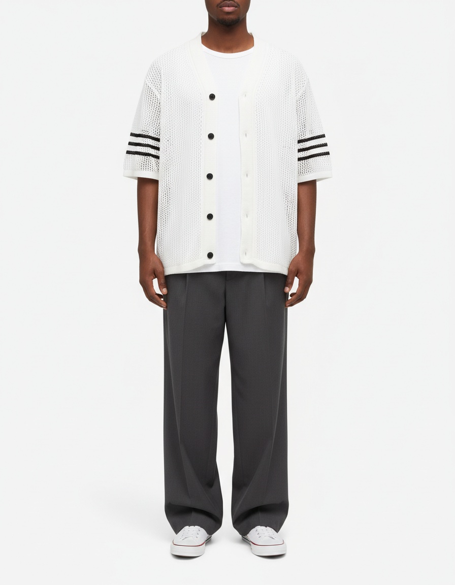 Slim Fit Printed Short-Sleeve Shirt for Men's Casual Summer Beach Wear