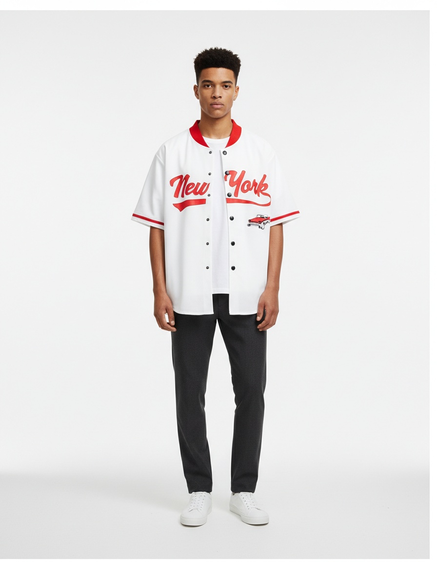 Slim Fit Printed Short-Sleeve Beach Shirt for Men's Casual Summer Wear