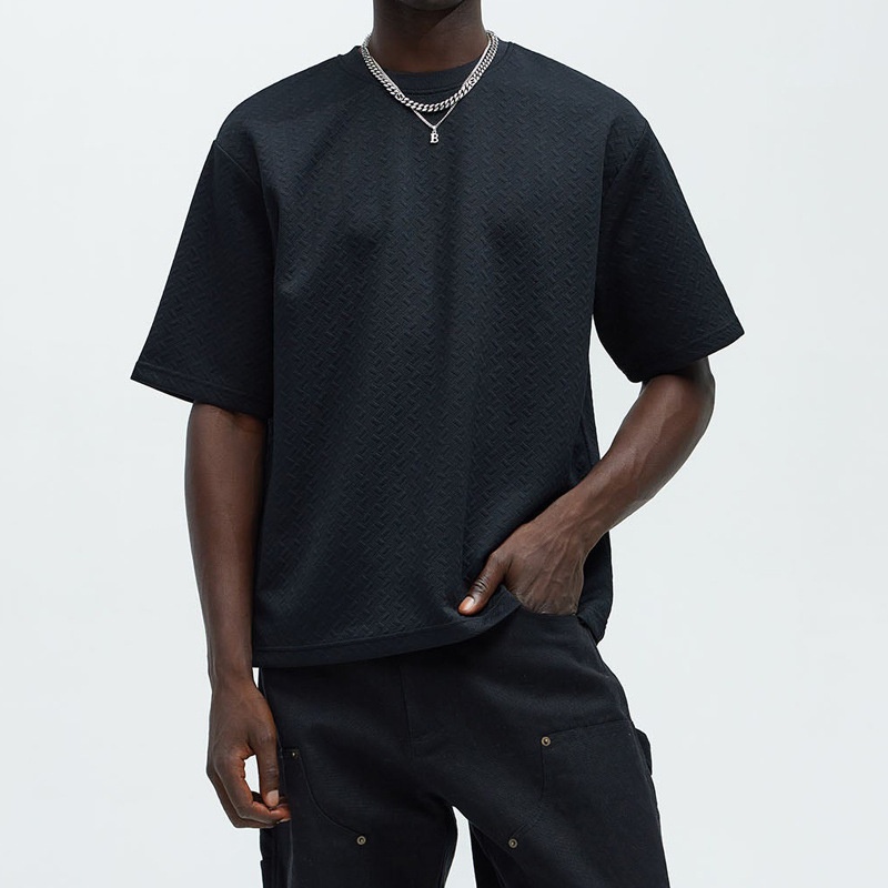 Solid Color Crew Neck Short-Sleeve T-Shirt with Breathable Casual Fit for Men