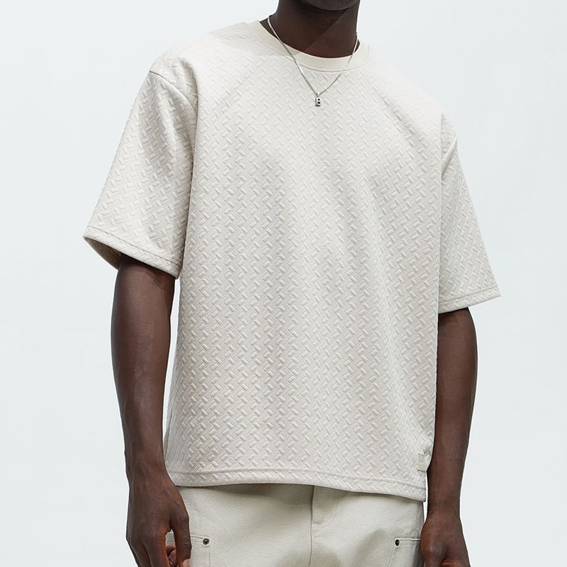 Solid Color Crew Neck Short-Sleeve T-Shirt with Breathable Casual Fit for Men