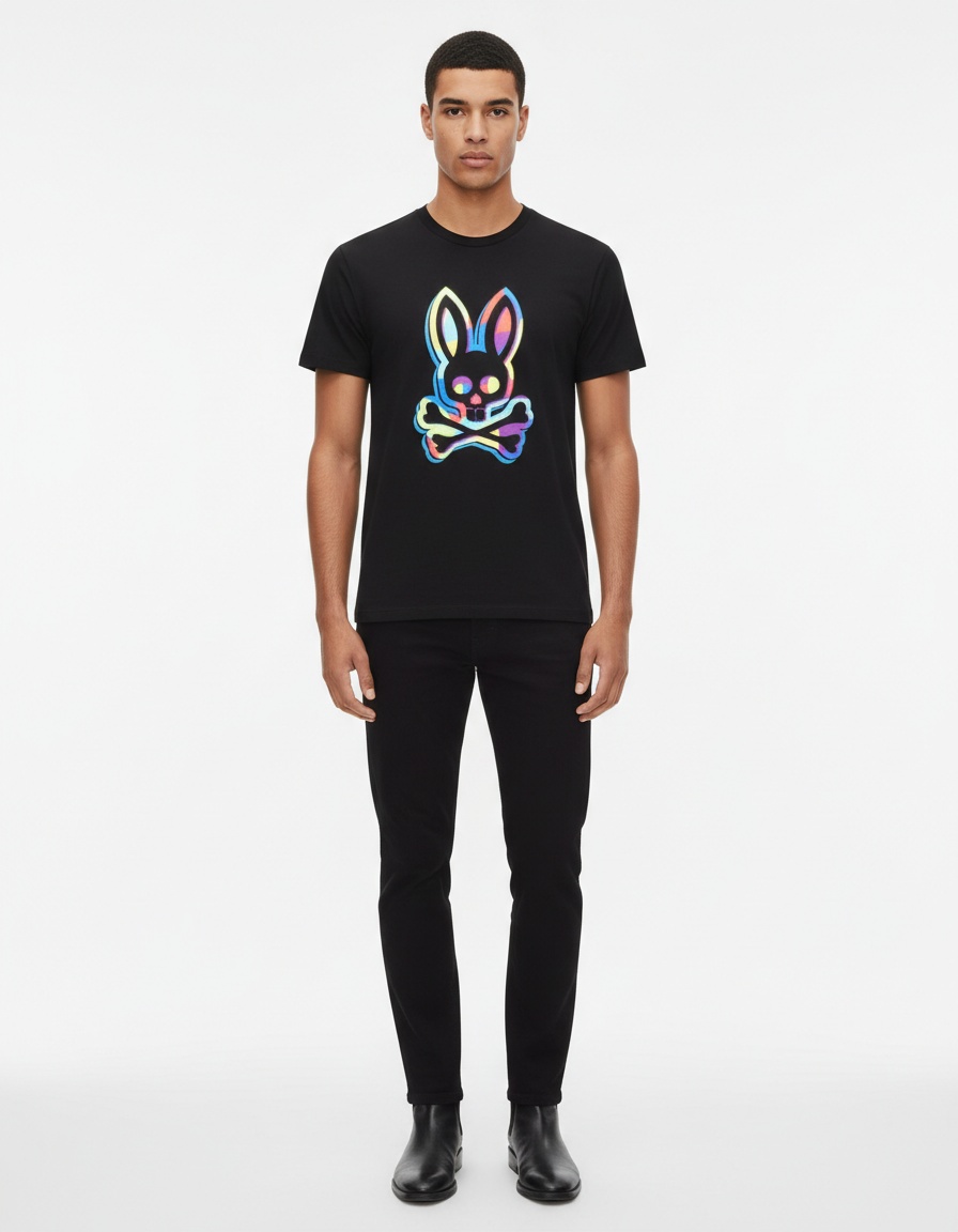 Letter Print Short-Sleeve Breathable T-Shirt with Loose Fit for Men's Casual Summer Style