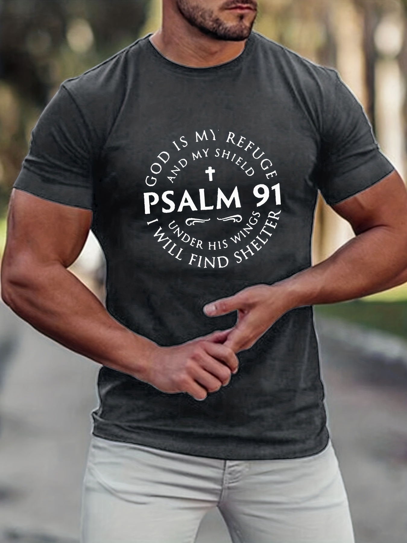 Loose Fit Letter Print Summer T-Shirt for Men's Casual Streetwear