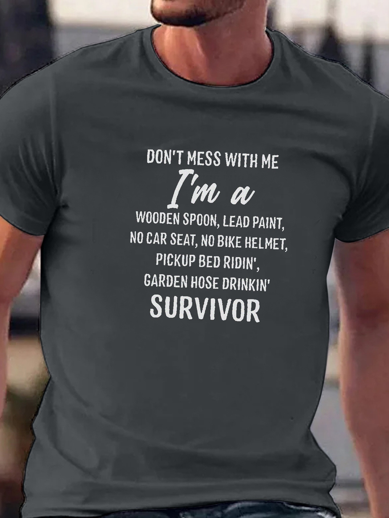 Losvallend zomer-T-shirt met letterprint, ademend en casual model voor heren, streetwear.