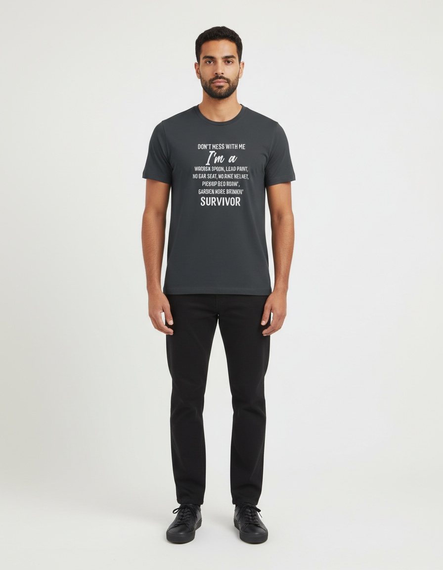 Losvallend zomer-T-shirt met letterprint, ademend en casual model voor heren, streetwear.