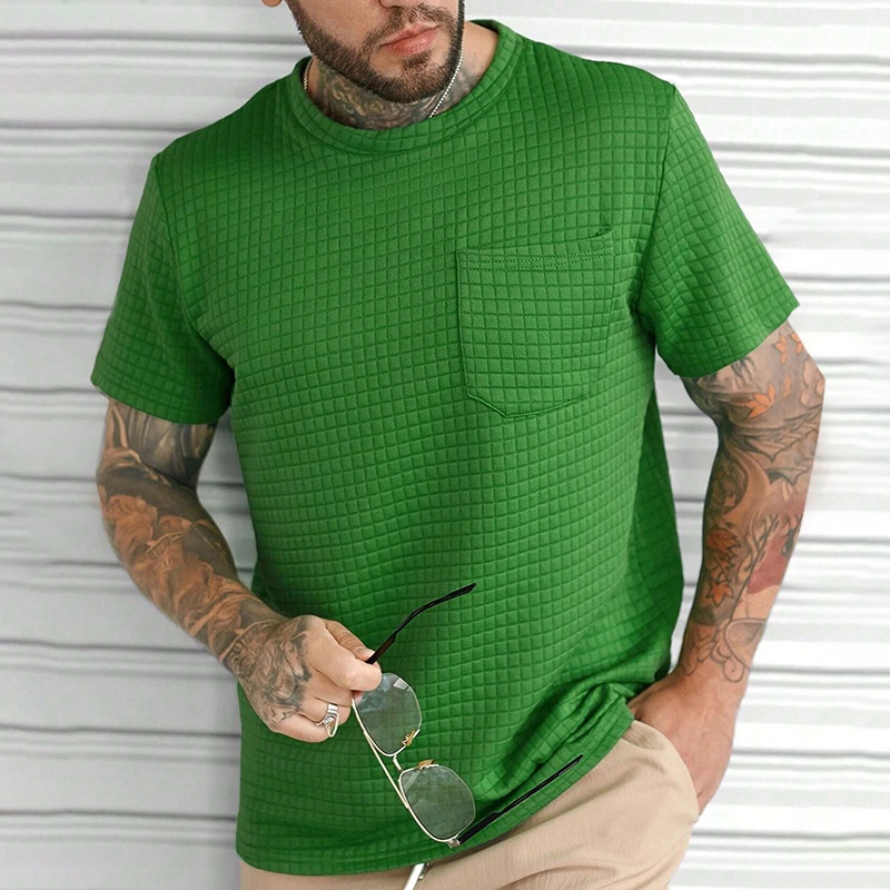 Slim Fit Breathable Crew Neck Short Sleeve T-Shirt for Men's Casual Summer Wear