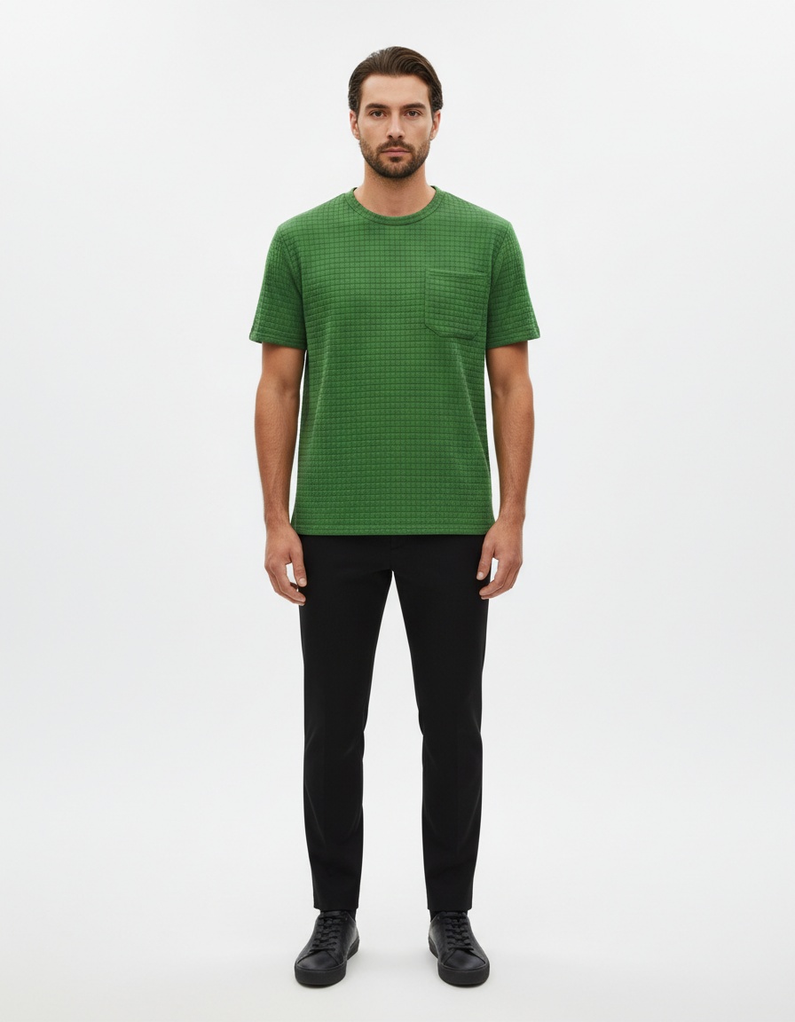 Slim Fit Breathable Crew Neck Short Sleeve T-Shirt for Men's Casual Summer Wear