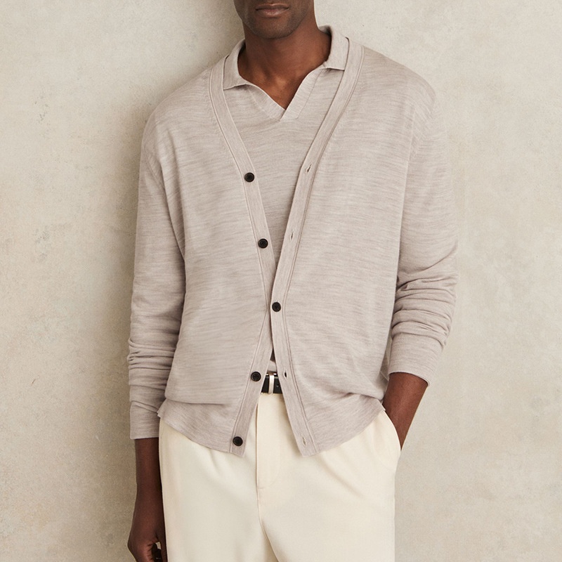 Slim-Fit Casual Knitted Cardigan Men's Long Sleeves Sweater