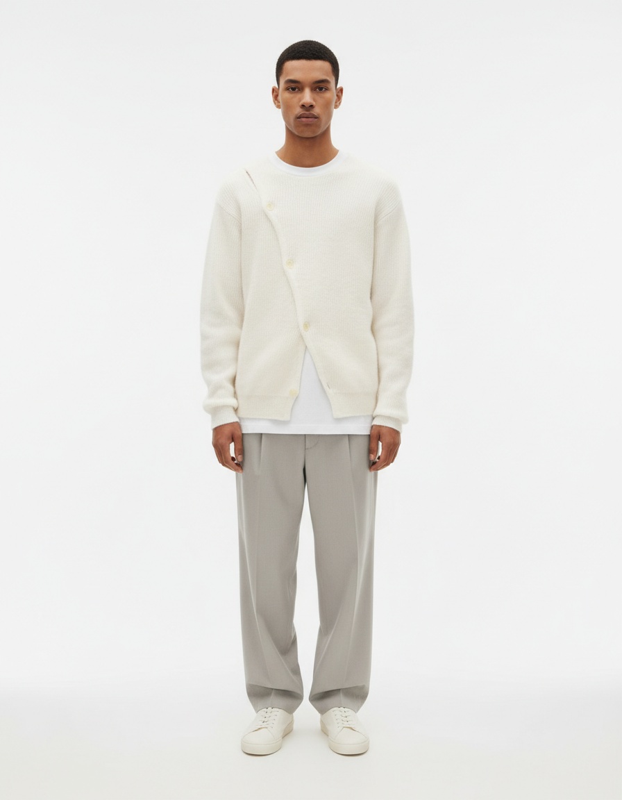 Loose Fit Hooded Knitted Sweater for Men's Casual Autumn Wear