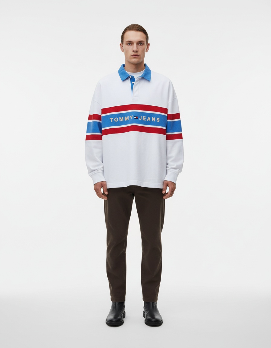 Printed Loose Fit Polo Shirt with Breathable Casual Style for Men