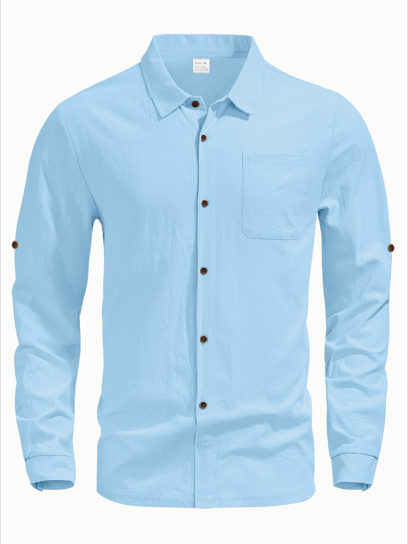 Linen Short Sleeve Button Down Casual Shirt - Beach Vacation NDF-00094