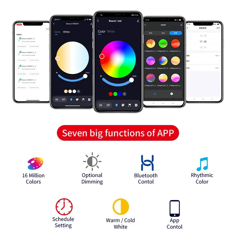 Smart RGB LED Bulb WiFi Dimmable Works with Alexa and Google Home