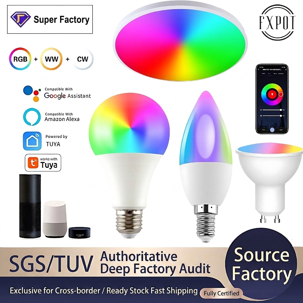 Smart RGB LED Bulb WiFi Dimmable Works with Alexa and Google Home