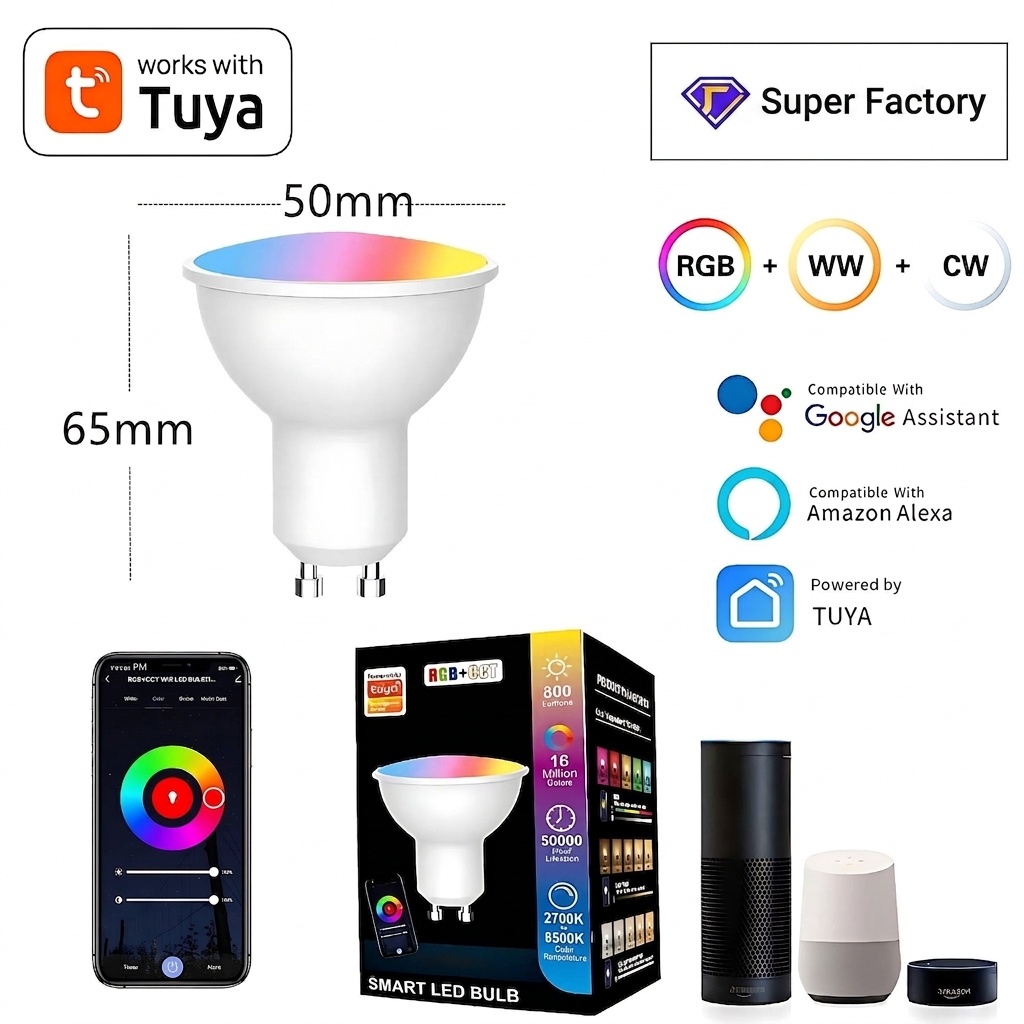 Smart RGB LED Bulb WiFi Dimmable Works with Alexa and Google Home