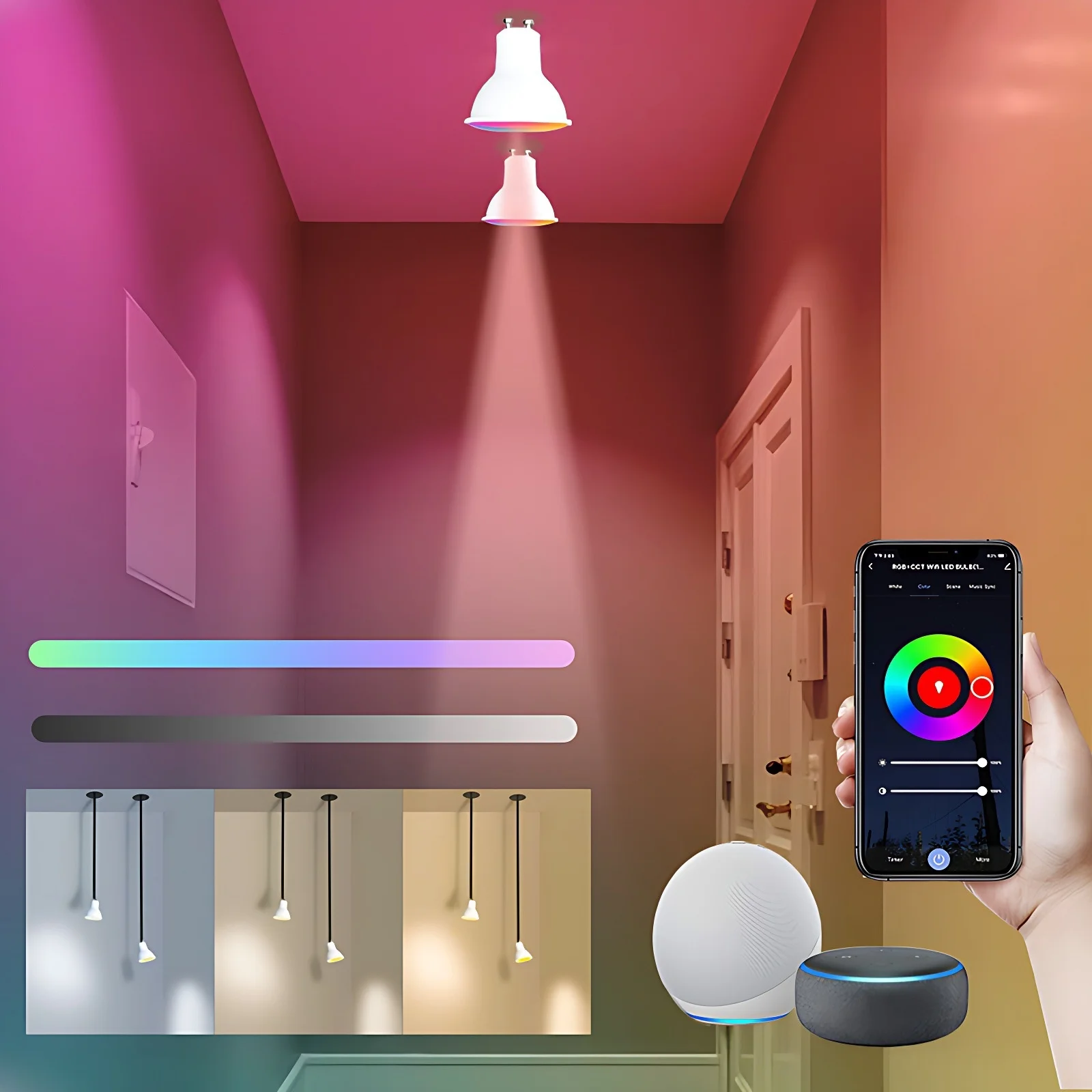 Smart RGB LED Bulb WiFi Dimmable Works with Alexa and Google Home