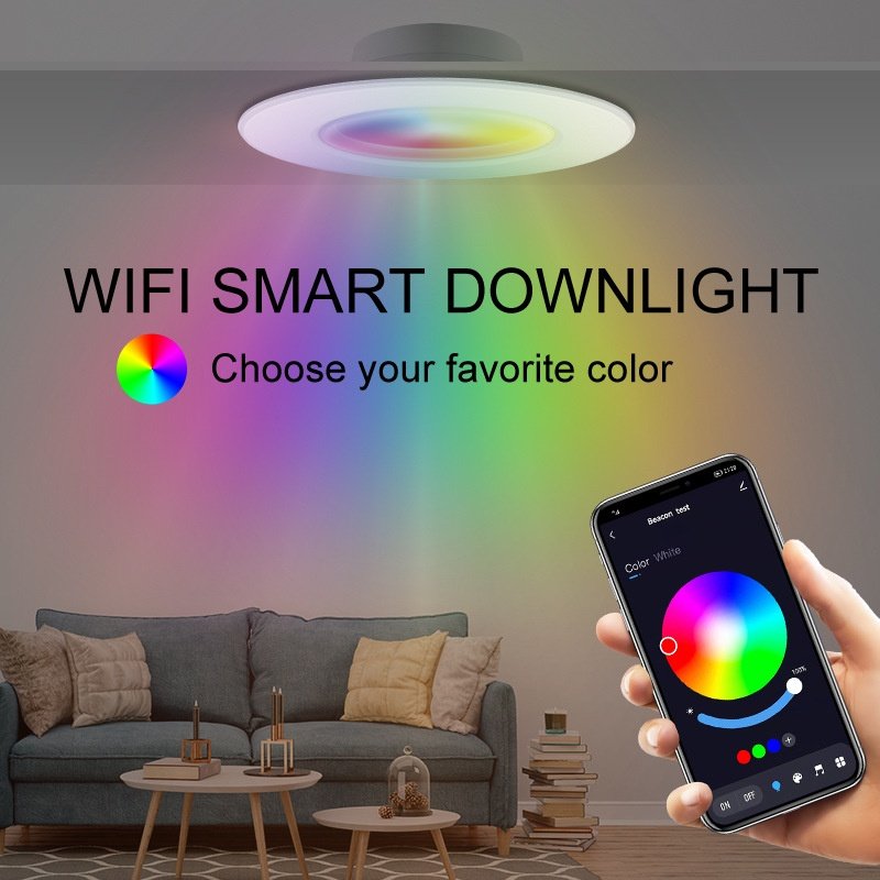 Smart LED Recessed Downlight RGB CCT Dimmable WiFi Bluetooth