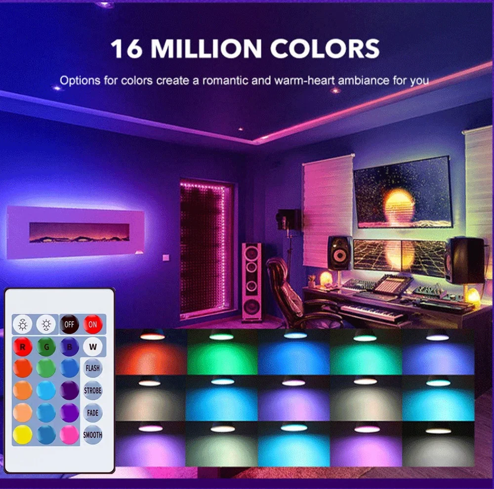 Smart RGB LED Candelabra Bulb E12/E14 Dimmable Color