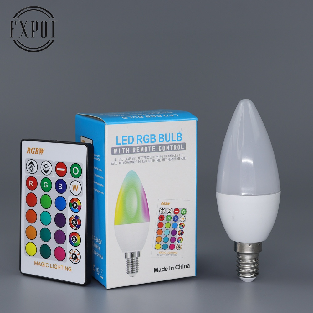 Smart RGB LED Candelabra Bulb E12/E14 Dimmable Color