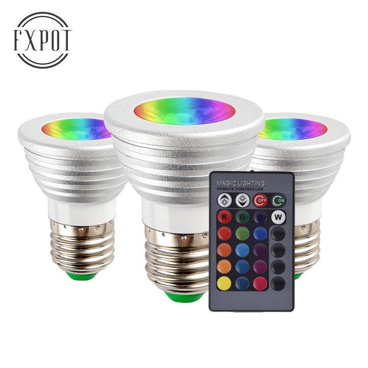 Smart RGB LED Bulb with Remote Control Dimmable Color Light