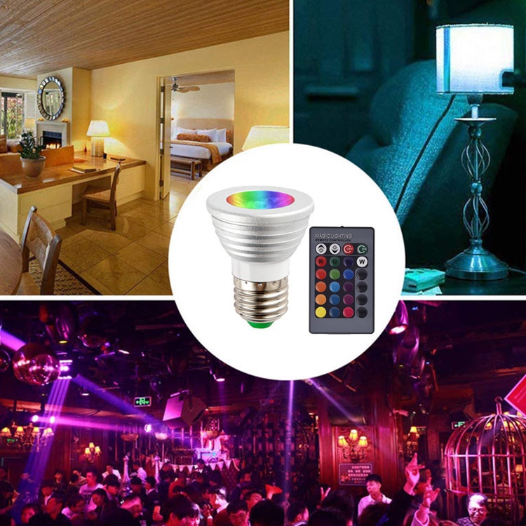 Smart RGB LED Bulb with Remote Control Dimmable Color Light
