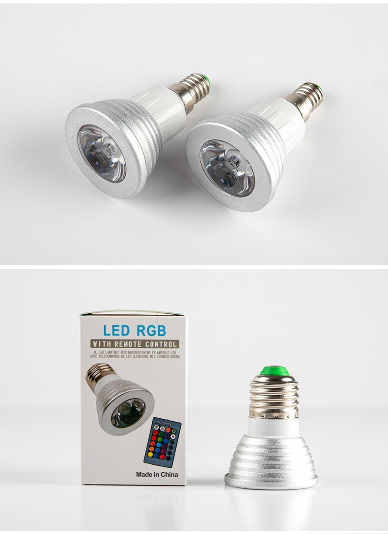 Smart RGB LED Bulb with Remote Control Dimmable Color Light