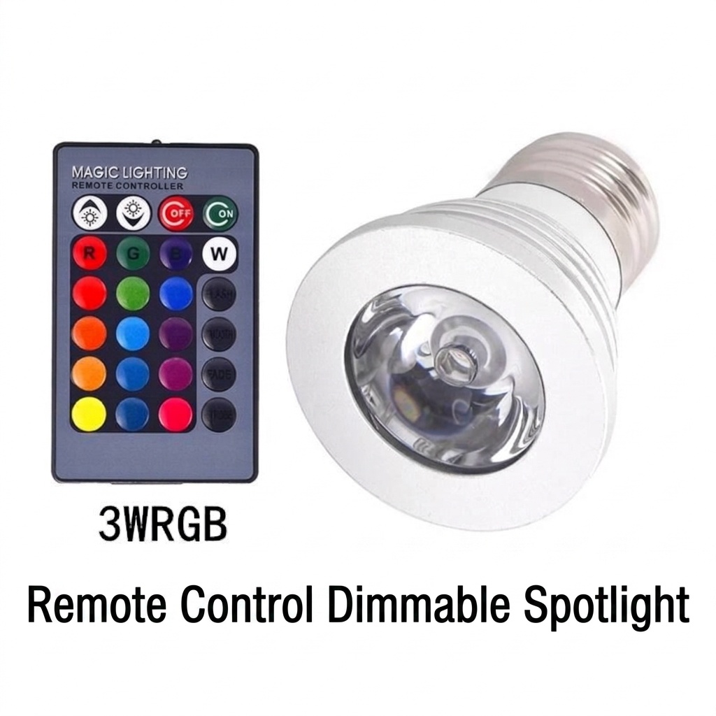 Smart RGB LED Bulb with Remote Control Dimmable Color Light