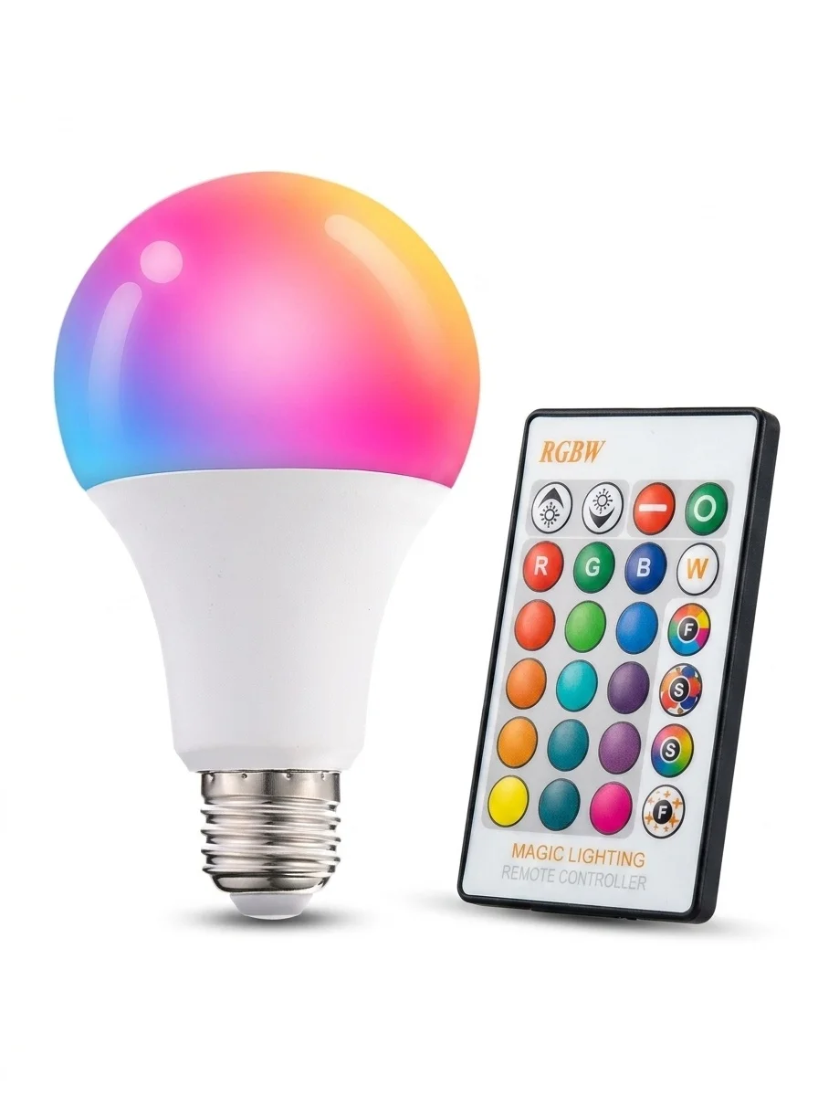 Smart RGB LED Light Bulb E27 with Remote Control and Dimming