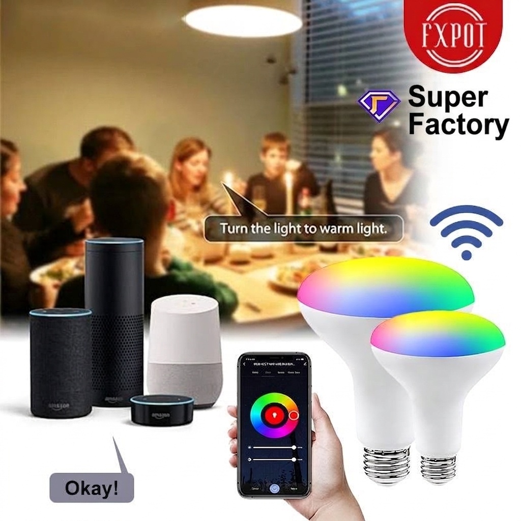 Smart WiFi LED Bulb RGB CCT Dimmable E27/B22 Alexa Google Home