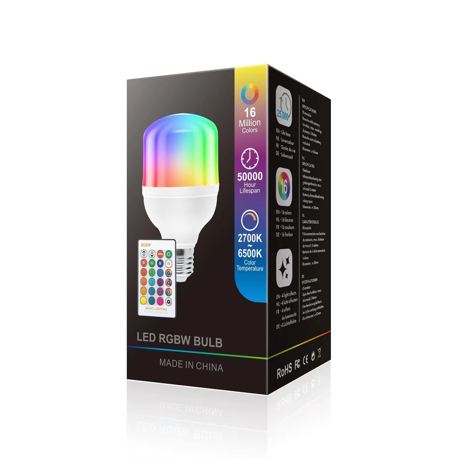 Tuya Smart RGBW LED Bulb E27 Dimmable Color Changing Light