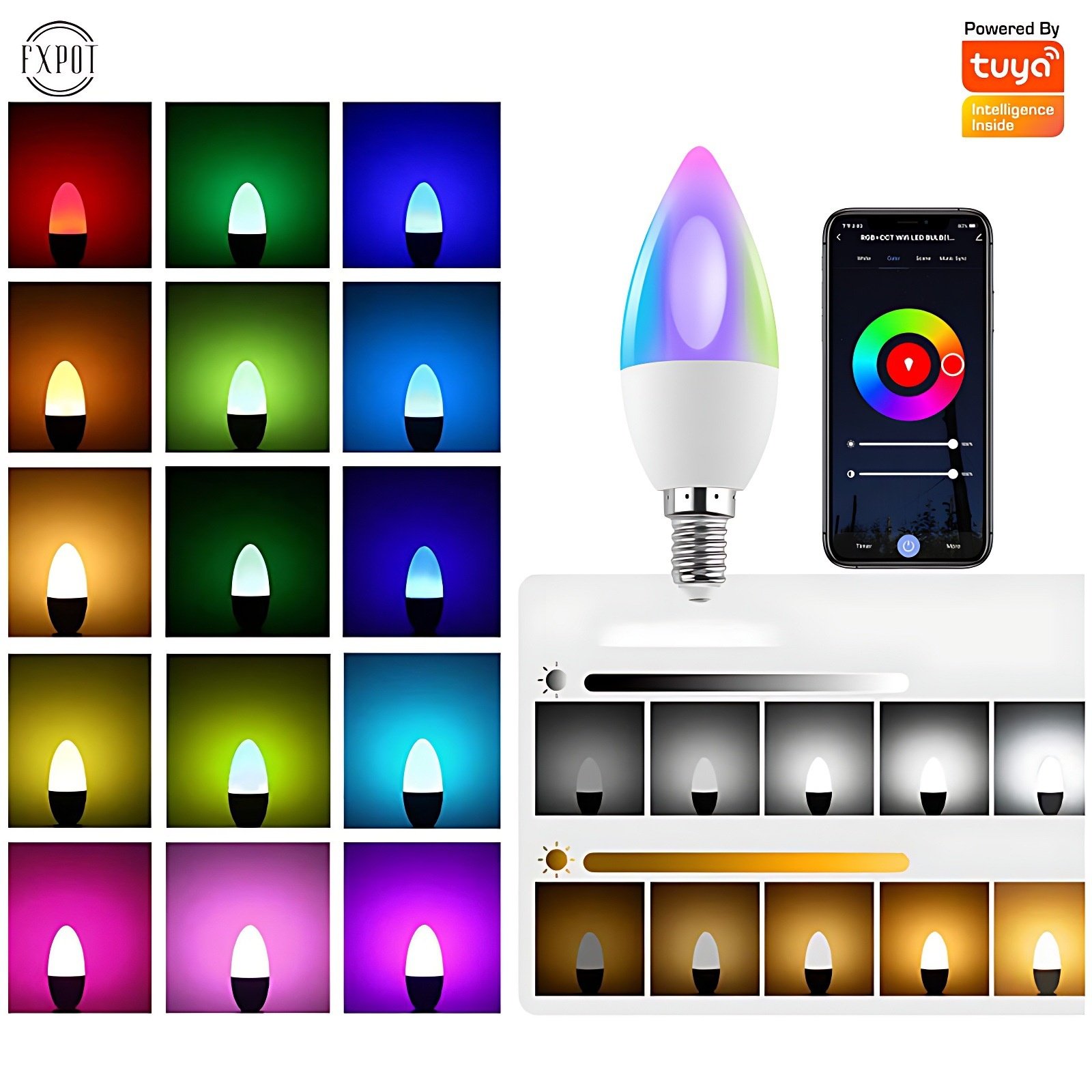Smart WiFi RGBW LED Candelabra Bulb Alexa and Google Home