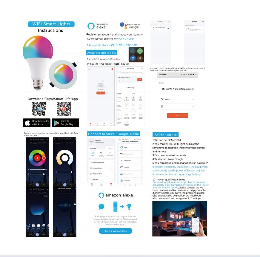 Smart WiFi RGBW LED Candelabra Bulb Alexa and Google Home