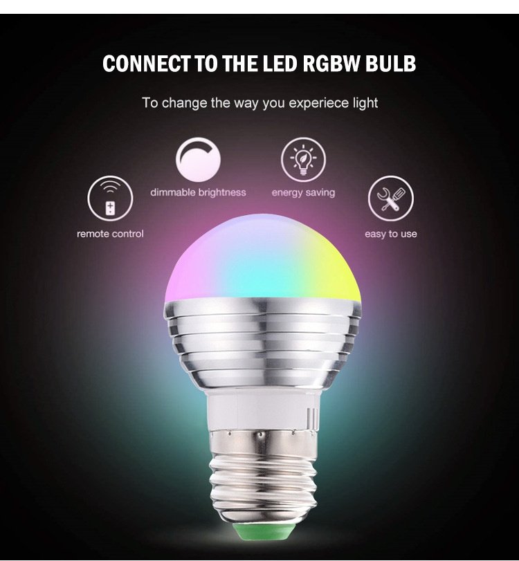Smart RGB LED Light Bulb with Remote Control E27/E26/B22