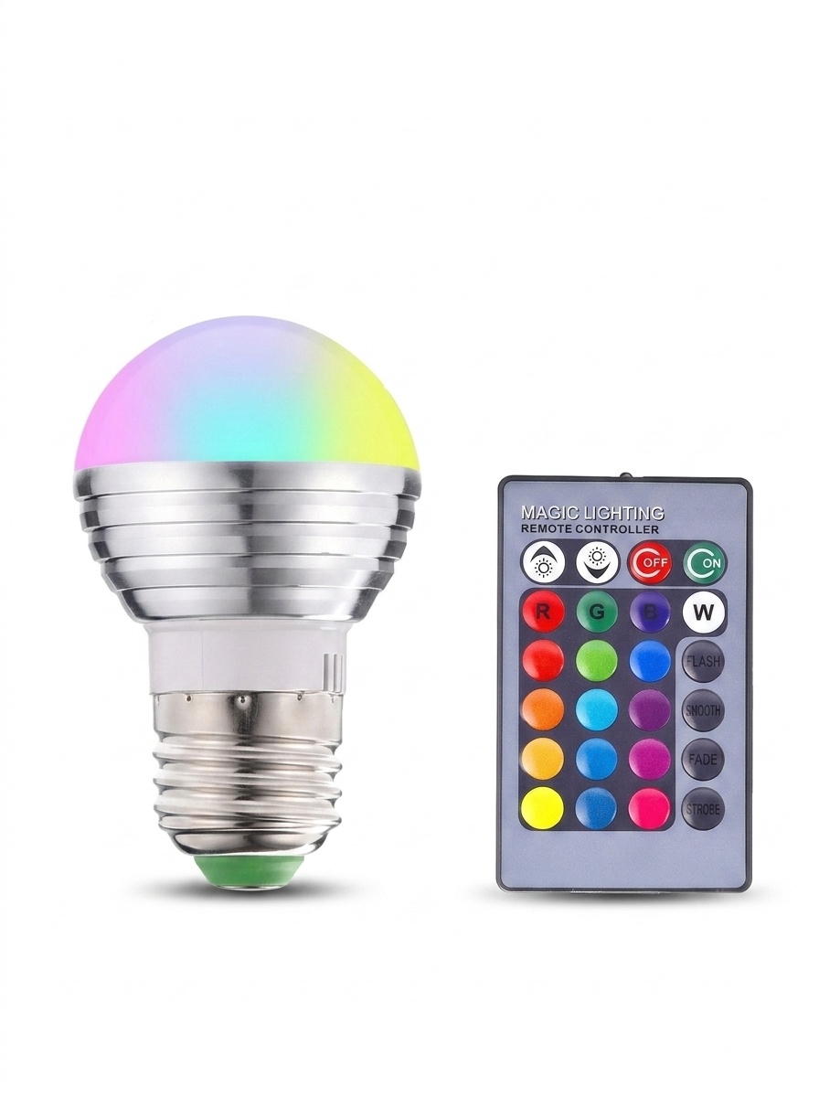 Smart RGB LED Light Bulb with Remote Control E27/E26/B22