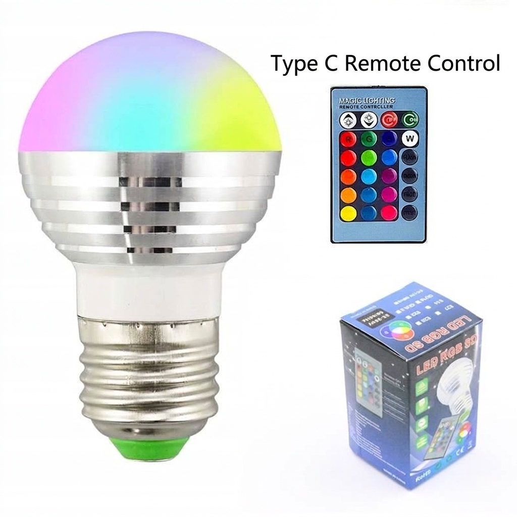 Smart RGB LED Light Bulb with Remote Control E27/E26/B22
