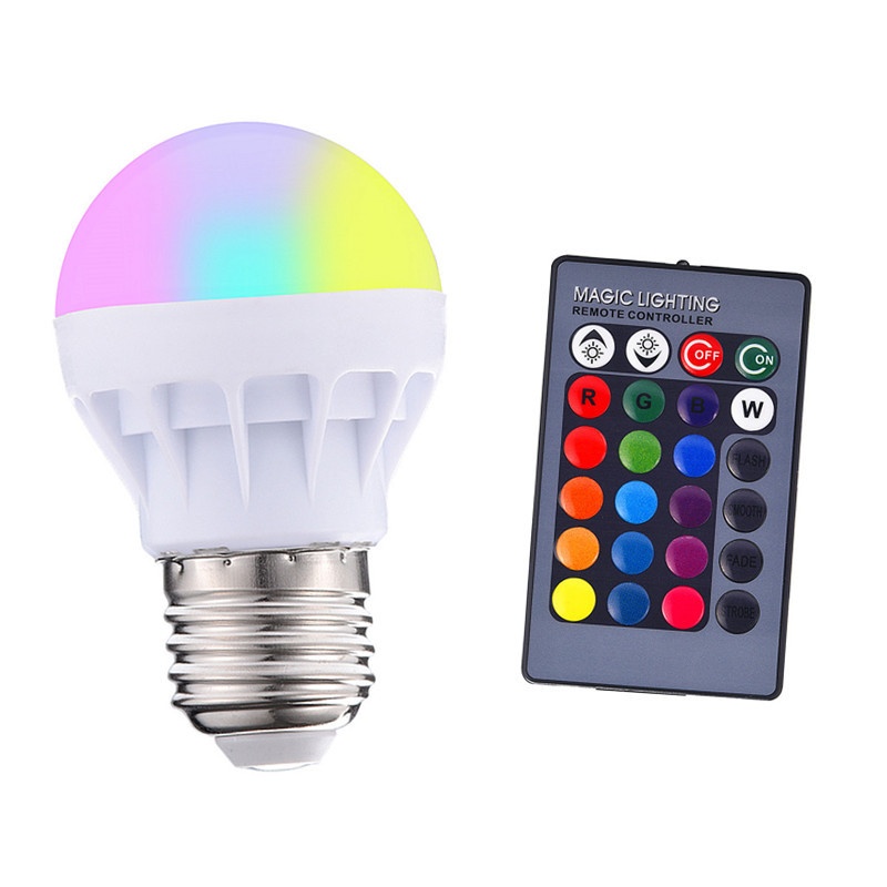 Smart RGB LED Bulb with Remote Control Dimmable E27/E26