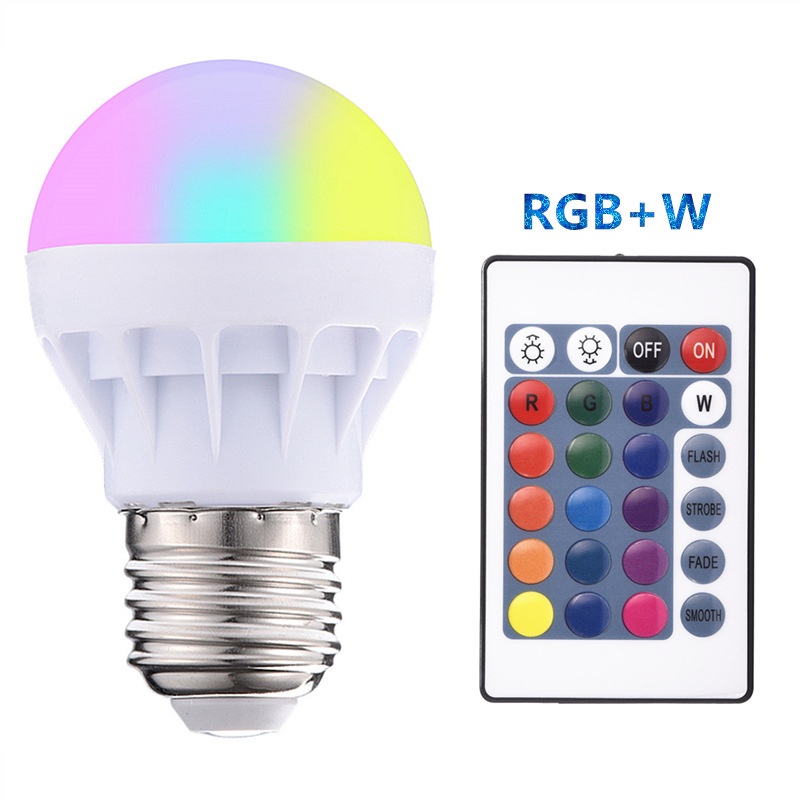 Smart RGB LED Bulb with Remote Control Dimmable E27/E26