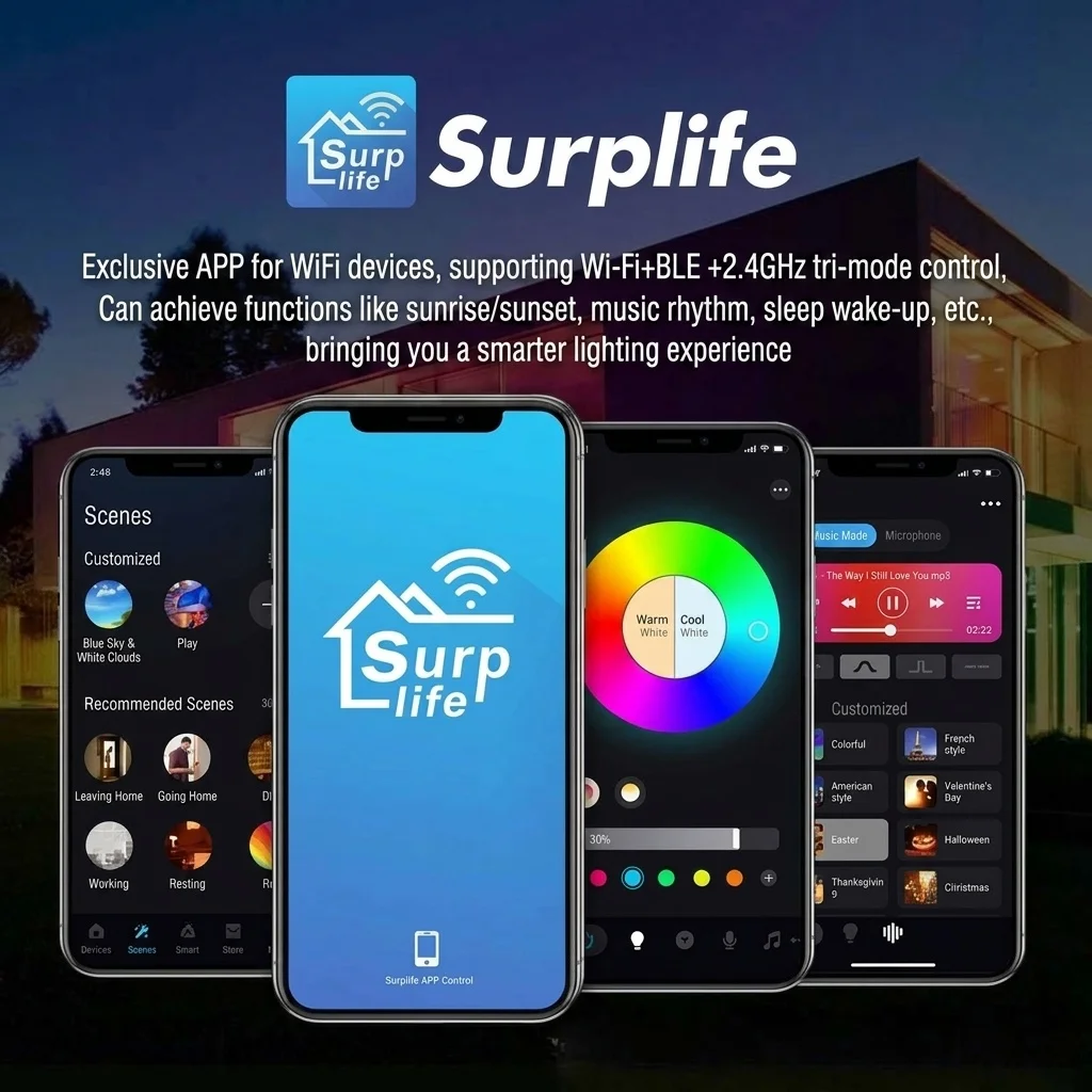 Smart WiFi LED Light Bulb RGB+CCT Dimmable Works with Alexa Google Home