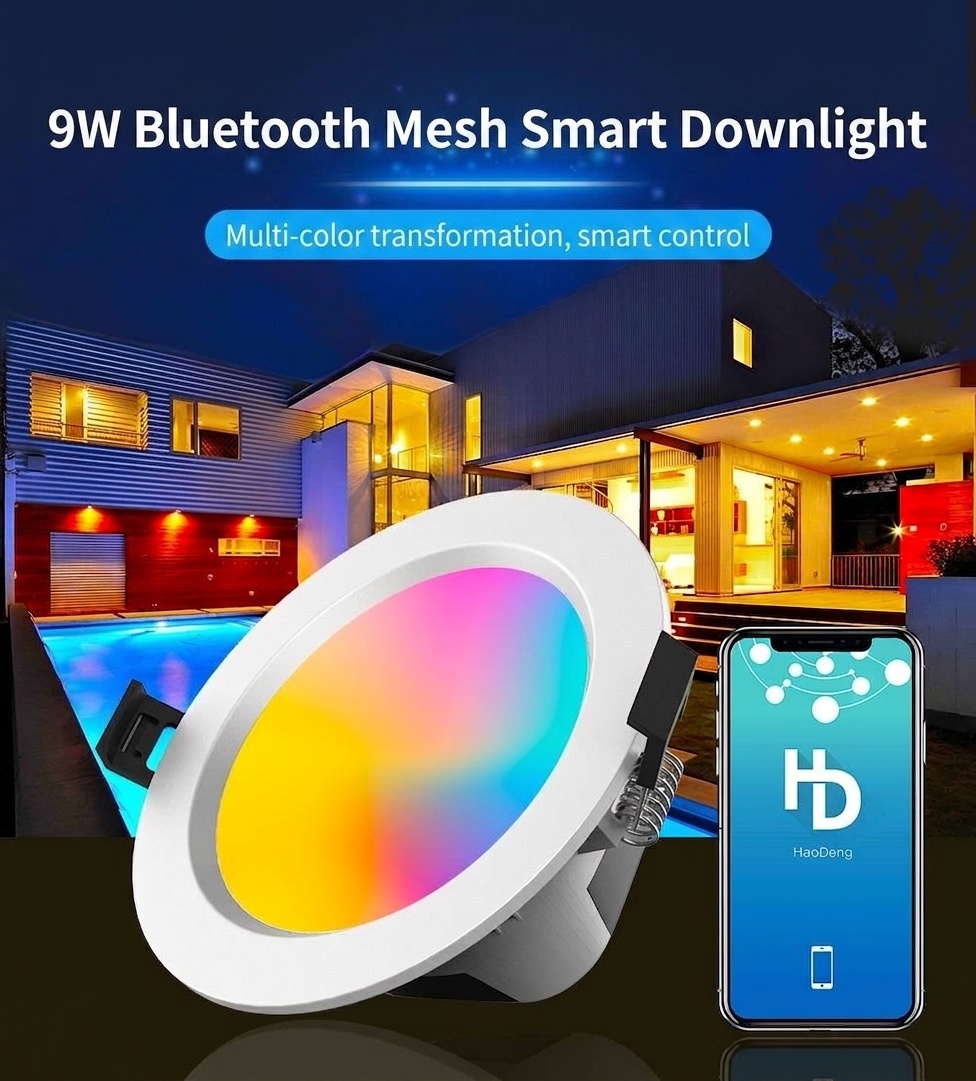 Smart RGB CCT LED Downlight Dimmable Bluetooth Mesh Light